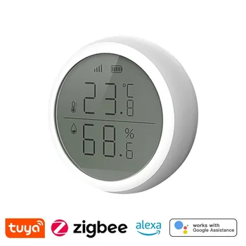 Tuya Smart ZigBee Termometer, Doma Notranjo Temperaturo In Vlažnost zraka Senzor Z LCD Zaslonom APLIKACIJO Glasovni Nadzor Alexa googlova Domača stran