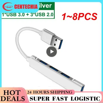 1~8PCS C HUB 3.0 Tip C 4 Port Multi USB Razdelilnik OTG Adapter Za Macbook 13 15 Zraka PC Računalnik