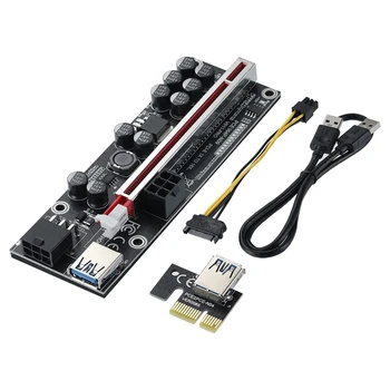 PCI-E 1X, Da 16X Riser Card, 10 Kondenzatorji,Za Bitcoin Ethereum Rudarstvo ETH,USB 3.0 Podaljšek Kabla (V011-PRO,1 Paket)
