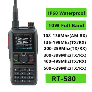 Radtel RT-580 (Brez GPS) Amaterski Ham dvosmerni Radijski 256CH Air Band Walkie Talkie Tri Zaslon USB-C Policija Optičnega Letalstva