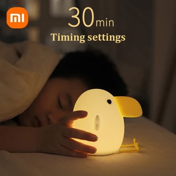 Xiaomi Otrok Noč Lahkega Silikona Touch Senzor Otroška Nočna Lučka USB Polnilne Za Otroke nočno omarico Srčkan Soba Dekoracijo