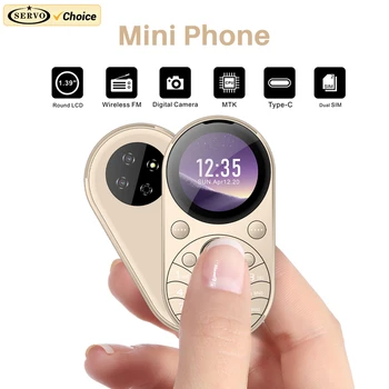 SERVO i15 mini Ovalne Majhen Mobilni Telefon z Dvojno SIM GSM 1.39 palčni Zaslon za Hitro Izbiranje Magic Voice filter vključiti in Vibracij, FM Radio Tip-C