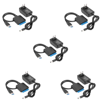 5X USB Na Sata Podatkovni Kabel, Za 2,5/3,5-Palčni USB3.0 Enostaven Pogon Kabel za Trdi Disk Sata Kabel(ZDA Vtič)