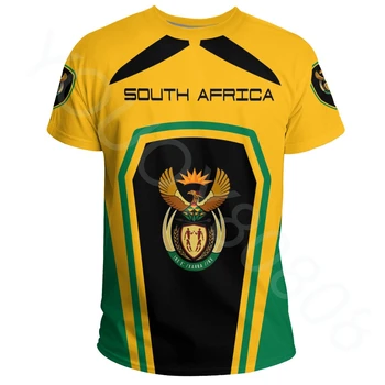 Poletje Afrika Južna Afrika moška T-shirt Moda Svoboden Nov Krog Vratu moška T-shirt 3D Tiskanje Ulične