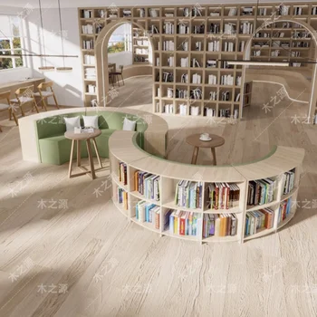 Knjižnica S-oblikovan na polico, kavč za shranjevanje, šola, čitalnica, javnih prosti čas dvorana