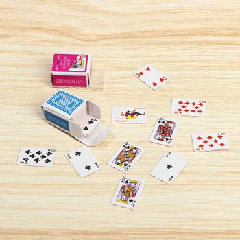 1 Nastavite Igrače 1:12 Lestvici 15x10mm Miniaturne Igre Poker Lutka Pribor Lutke Dobave Mini Igralne Karte