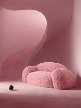Nordijska oblikovalec luči sodobnih luksuznih dnevna soba minimalističen kozmetični salon majhno stanovanje ustvarjalne snežaka, plišastih leni kavč