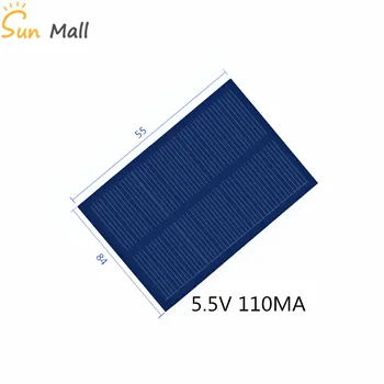 Poli solarnimi 5,5 V 100MA za DIY znanost in tehnologijo proizvodnje fotovoltaičnih panelov, 84*55MM