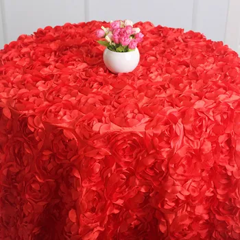 Romantični Venčni Namizni prt za Poročno Torto Tabela Banket Dekoracijo Krog Tri-dimenzionalni Rose Cvet Prt