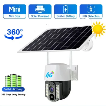 Zunanji 4G Kartice Sim Kamera Mini Sončne celice, Varnost, Nadzor Plošča Kamera V380 Pro CCTV Brezžični Wifi IP PTZ Sončne Fotoaparati