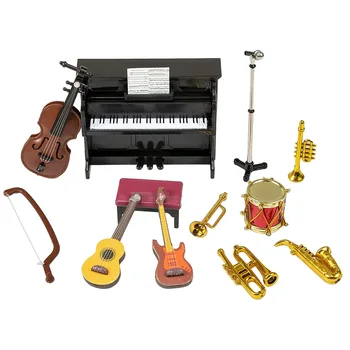 Lutke Mini Glasbeni Instrument Nastavite 12PcsMini Lutke Glasbeni Instrument Model Lutke Okrasni Dodatki