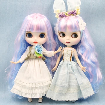 LEDENO DBS Blyth lutka bela koža temna koža skupni organ po meri lutka modre lase roza lase mat obraz 1/6 bjd igrača anime dekleta