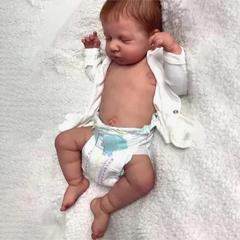 49 cm za Celotno Telo, Vinil Prerojeni Baby Doll Loulou Newborn Baby Velikost Realno Sliko Ročno Ročno koren Las Vidne Žile