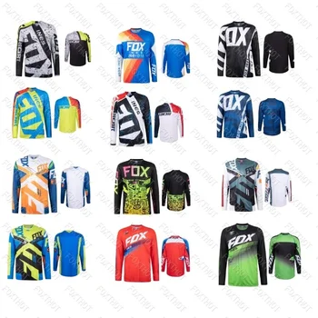 FOXines-Camiseta de ciclismo par hombre, Maillot de secado rápido par bicicleta de montaña, MTB, descenso, Motokros Majica