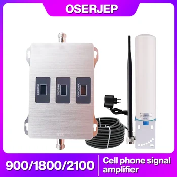Tri-Band 900/1800/2100MHz 2G 3G 4G Repetitor, GSM UMTS UMTS, LTE Booster Band8/3/1 900/1800/2100 Ojačevalec+ 360 Omni Anteno