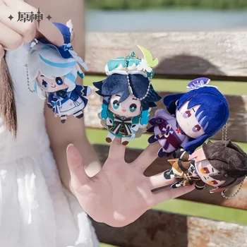 7 cm Genshin Vpliv Anime Slika Karneval Temo Prst Lutka Plišastih Risanka Obesek Zhongli Furina Nahida Igrače Božična Darila