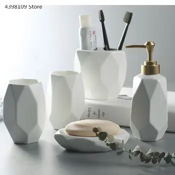 Nordijska Black Motnega, Kopalnica Set Art Modeliranje Keramični Losjon Steklenico Zobna Ščetka Držalo Za Milo Pladenj Ustvarjalni Modni Toaletni Izdelki