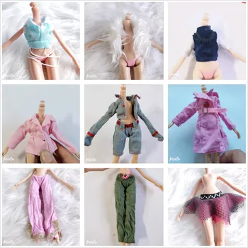 krzno plašč vrh obleko hlače za 30 cm lutka moda kul lutka visoka šola lutka darilo za dekle