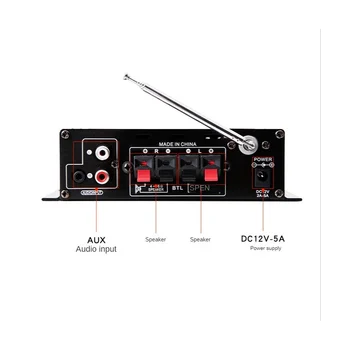 AK380 Hi-fi Avdio Dom Digitalni Ojačevalniki Car Audio Bass Moč Bluetooth Ojačevalnik, FM, USB, SD Radio Subwoofer Zvočniki