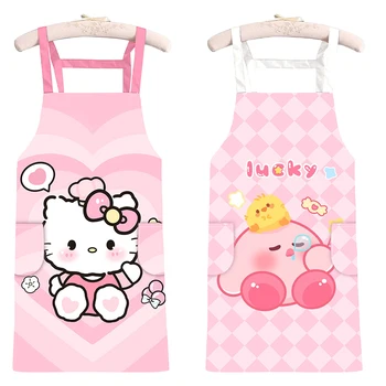 Hello Kitty Predpasnik 2023 Ženski Domači Kuhinji Moda Srčkan Kirby So Odporni Na Obrabo, Delovne Obleke Ženske Gostinstvo Kuhanje Opremo Darilo