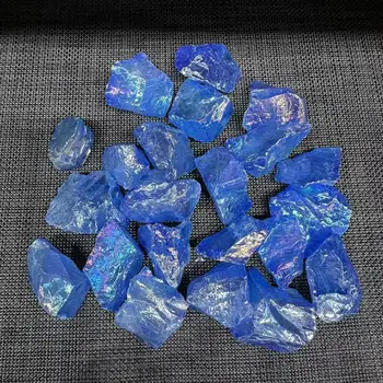 Naravni Biser Quartz Crystal Aura Temno Modra Grobo Kamen Zdravljenja Gemstone, Reiki, Dekoracijo Surovi Rock