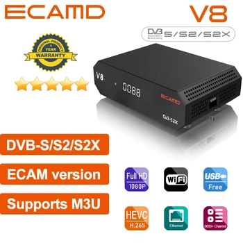 ECAMD V8 DVB-S/S2/S2X Satelitski Sprejemnik multi-stream HEVC glavni 10 profil Podporo Vgrajen 2.4 G WIFI BISS auto roll，ecam v8