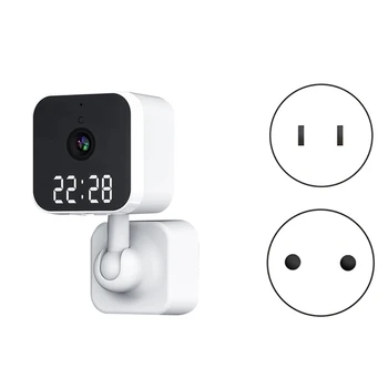 Tuya Wifi Kamera Z Digitalno Uro Indoor Home Security Nočno Gledanje Video Nadzor Wireless Motion Kamero