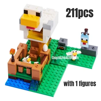 211pcs Chicken Coop Gradnike Modela Fit 21140 Igrače za Otroke Božično Darilo