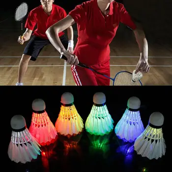 Visoka Elastičnost Pene Glavo Šport Dobave Gos Perja Žogica LED Lučka Coloful Žareče Žogo Razsvetljavo Badminton