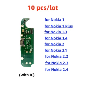 10 Kos/Veliko, Polnilnik USB Dock Priključek Odbor Vtič Vrata Flex Kabel Za Nokia 1 Plus 1.3 1.4 2 2.1 2.2 2.3 2.4