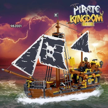 Zgodovinski Pirati Ladje MOC 85006 Pirat Kraljestvu Nevihta Bog Model 722PCS Stavbe, Bloki, Opeke, Igrače za Odrasle, Otroci Fantje Darilni Set
