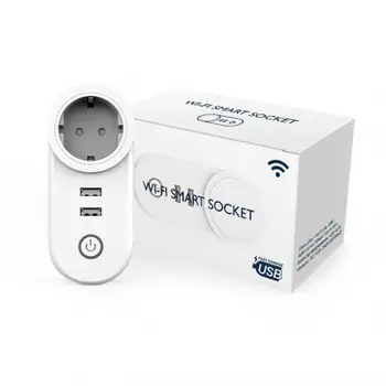 Smart EU Vtič Z Dvojnim USB Vrata Zanke Funkcijo Smart Plug WiFi Čas Pametno Vtičnico Doma APP Remote Control