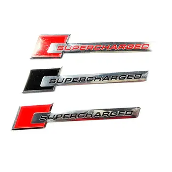 Kovinski Tanko Aluminijasto SUPERCHARGED Auto Nalepka Simbol Značko tovarniška ploščica Logotip