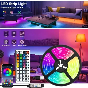 LED Sobi, Luči, Barve RGB Tpae Bluetooth, LED Trakovi Spalnica Dekoracijo LED 5050 5m 10 m 15m 20m TV LED Osvetlitvijo za Božič