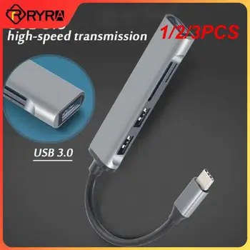 1/2/3PCS Tip C HUB 5in1 USB 3.0 Multiport Splitter kartica z SD TF Vrata Bralnik Kartic za Macbook Izračun Dodatki