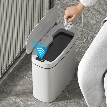 14L Smart Sensor Smeti, Kuhinjo, Wc Nepremočljiva Šiv Samodejno Smeti Bin Wastebasket Touchless za Smeti Koš za Smeti
