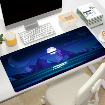 Nočni Anime Mouse Pad Xl Luna Desk Mat Gorah Zvezdnato Nebo Tipkovnico Igralne Preproge Xxl Mousepad Igralec Playmat Deskpad Deskmat