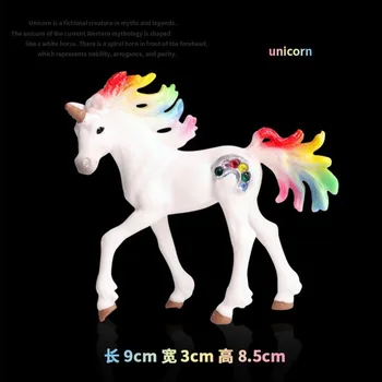 Nova Kolekcija Statične Simulacije Živali Model Mitologije Legenda Bog Konj Teče Z Vrtati Majhno Samorog Plastičnih Igrač
